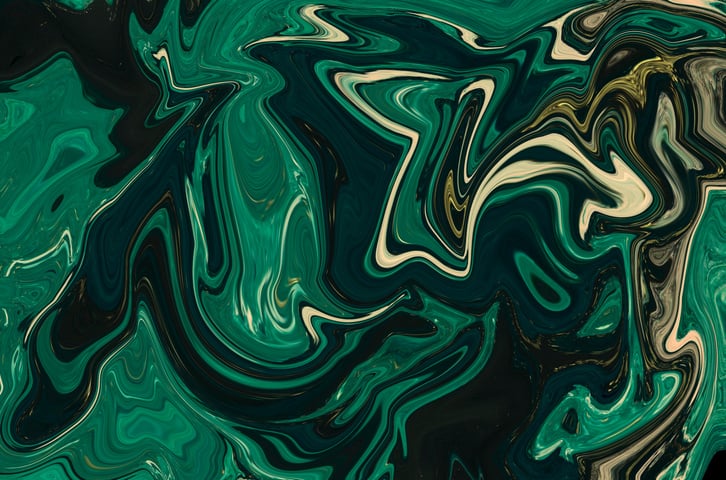 Green and Gold Marbling Texture Design. Marble Pattern. Fluid Art.